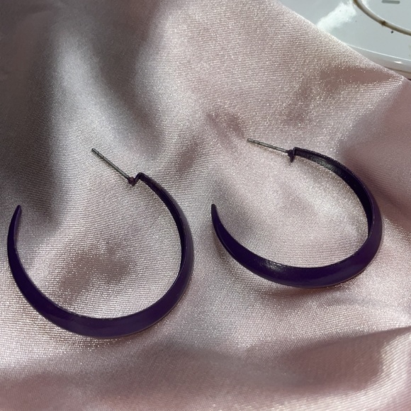 💜Purple hoop earrings💜 - Picture 3 of 3